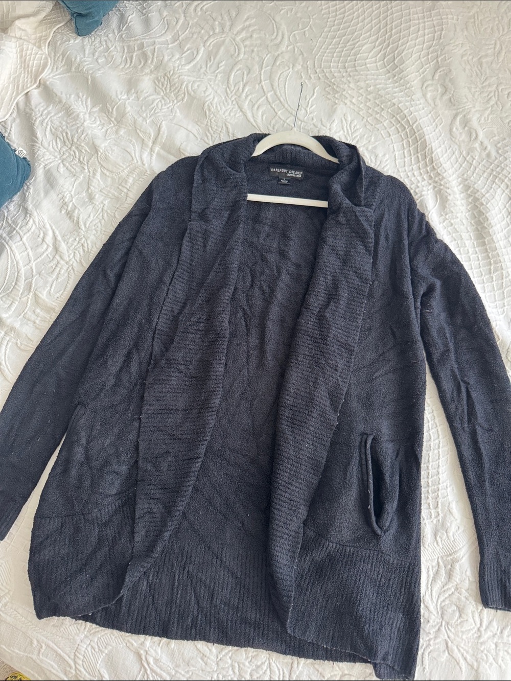 Barefoot Dreams Black CozyChic Lite Plush Cardigan